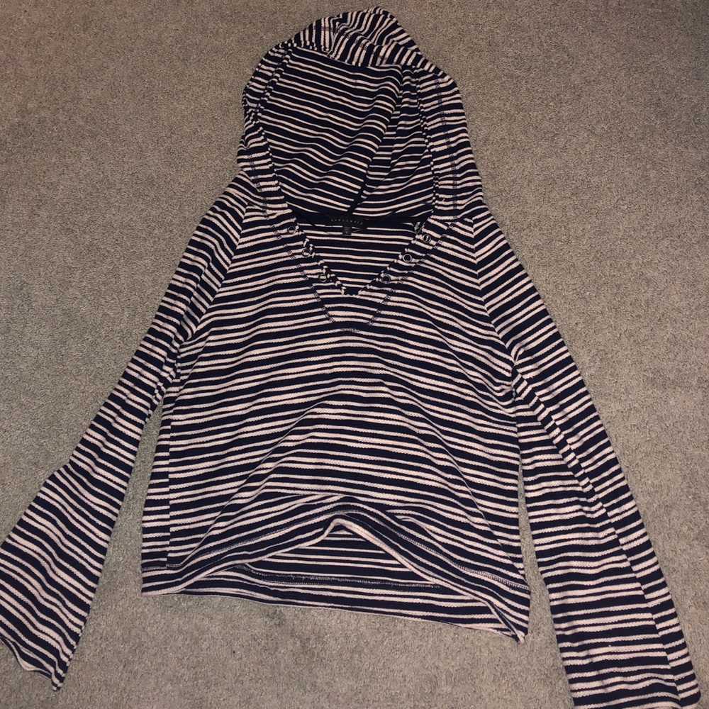 Navy striped hoodie